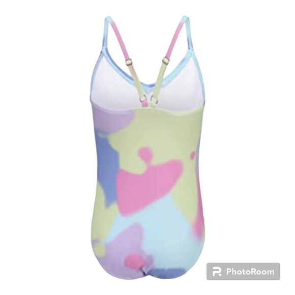 Girl's Watercolor One Piece Swimsuit Summer Swimwear Colorfull Size 15/16 - Picture 2 of 10